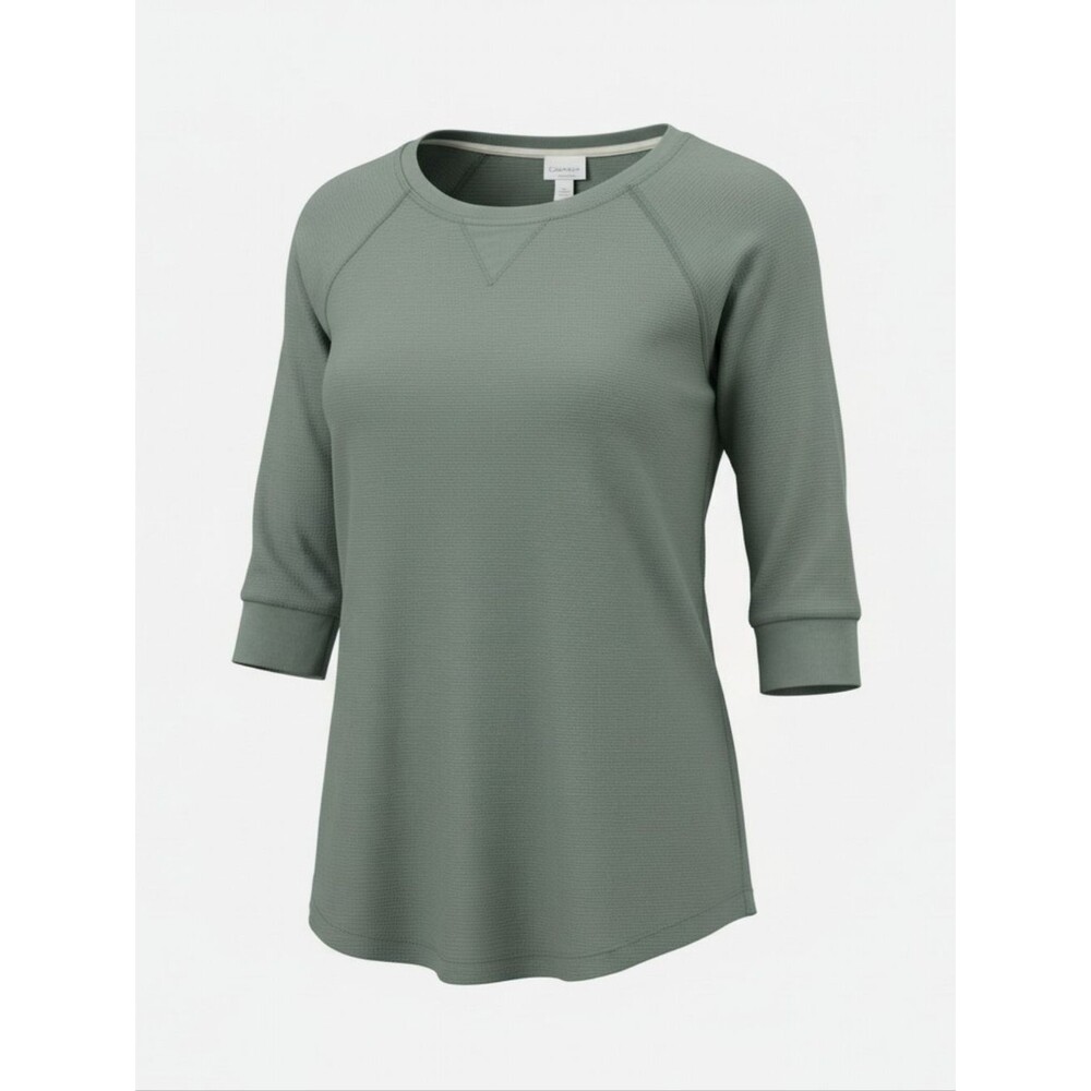 Calvin Klein Performance 3/4 Sleeve Top Size Small Gray Athletic Workout Shirt